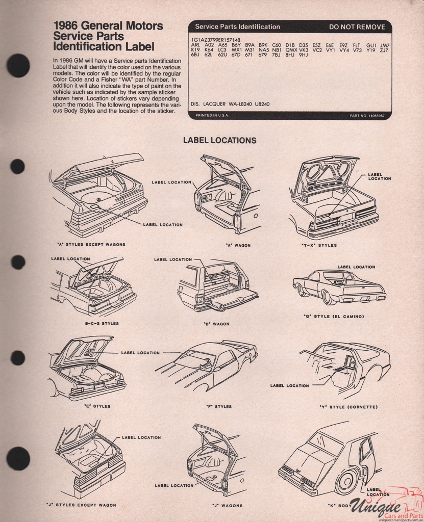1986 General Motors Paint Charts Acme 9